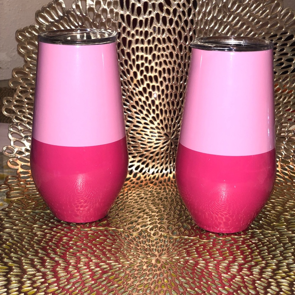 NWT 2 pink stainless steel drinkware